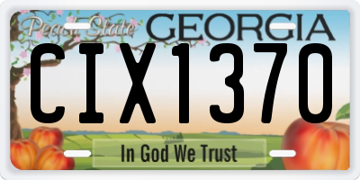 GA license plate CIX1370