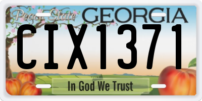 GA license plate CIX1371