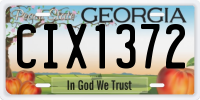 GA license plate CIX1372