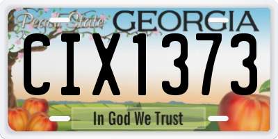GA license plate CIX1373