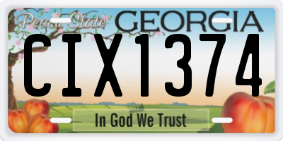 GA license plate CIX1374