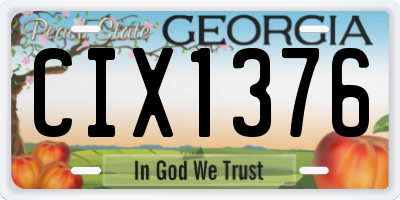 GA license plate CIX1376