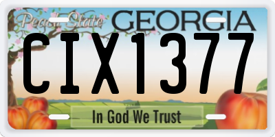 GA license plate CIX1377
