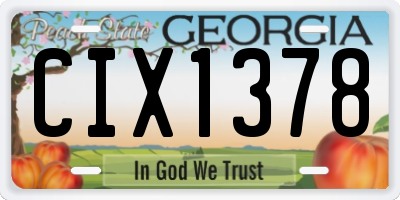 GA license plate CIX1378
