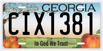 GA license plate CIX1381