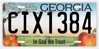 GA license plate CIX1384