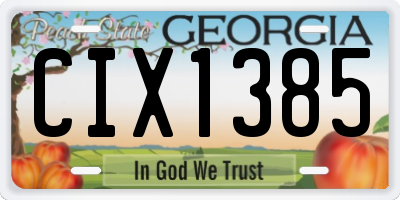GA license plate CIX1385