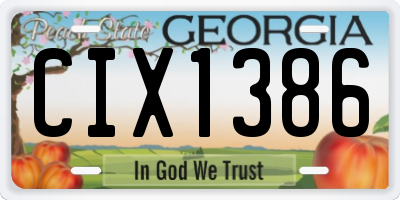 GA license plate CIX1386
