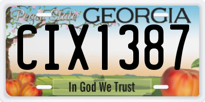 GA license plate CIX1387