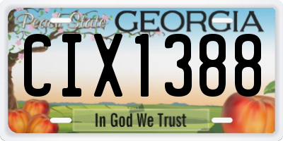 GA license plate CIX1388