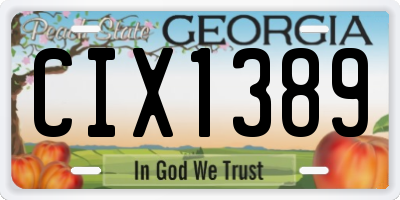 GA license plate CIX1389