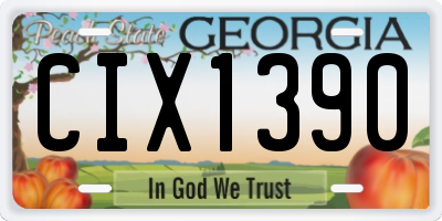 GA license plate CIX1390