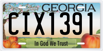 GA license plate CIX1391
