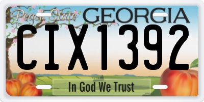 GA license plate CIX1392