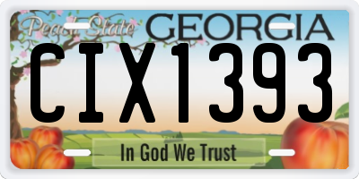 GA license plate CIX1393