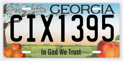 GA license plate CIX1395
