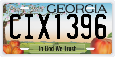 GA license plate CIX1396