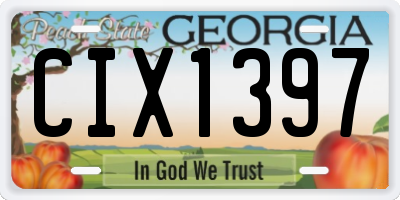 GA license plate CIX1397