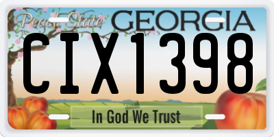 GA license plate CIX1398