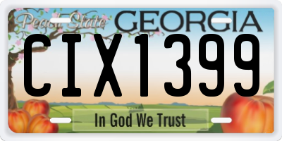 GA license plate CIX1399