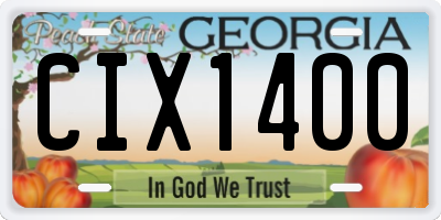 GA license plate CIX1400