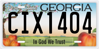 GA license plate CIX1404