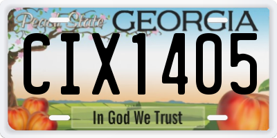GA license plate CIX1405