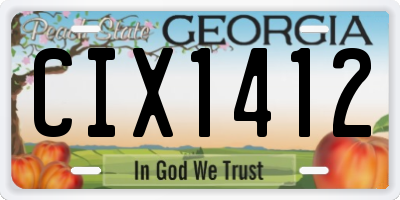 GA license plate CIX1412