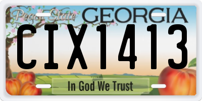 GA license plate CIX1413