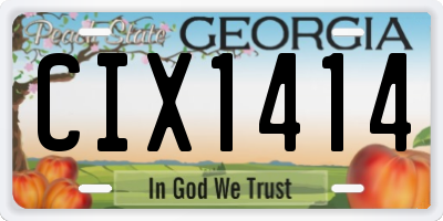 GA license plate CIX1414