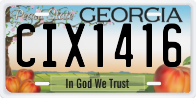 GA license plate CIX1416