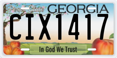 GA license plate CIX1417
