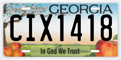 GA license plate CIX1418