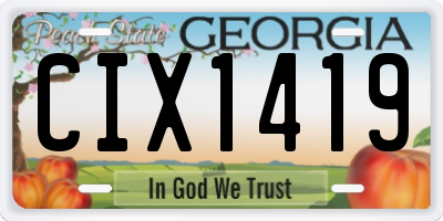 GA license plate CIX1419