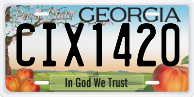 GA license plate CIX1420