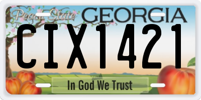 GA license plate CIX1421
