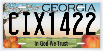 GA license plate CIX1422