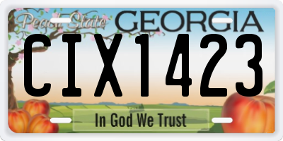 GA license plate CIX1423