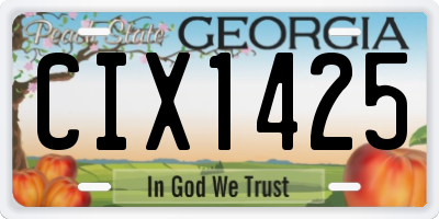 GA license plate CIX1425