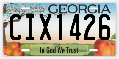 GA license plate CIX1426