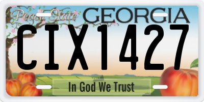 GA license plate CIX1427