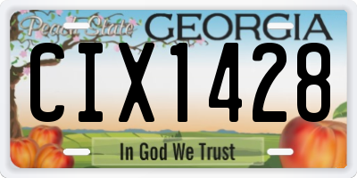 GA license plate CIX1428