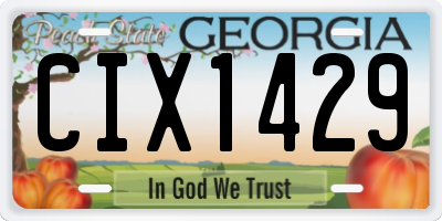 GA license plate CIX1429