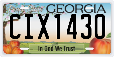 GA license plate CIX1430