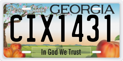 GA license plate CIX1431
