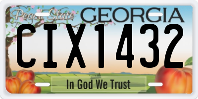 GA license plate CIX1432