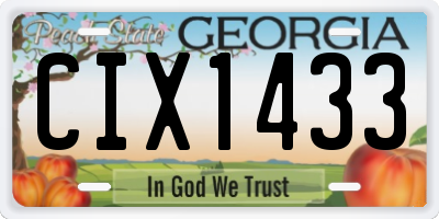 GA license plate CIX1433