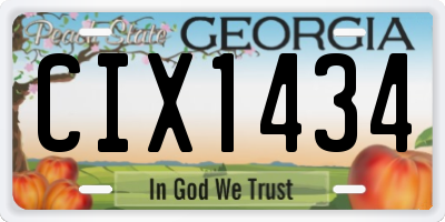 GA license plate CIX1434