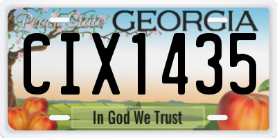 GA license plate CIX1435
