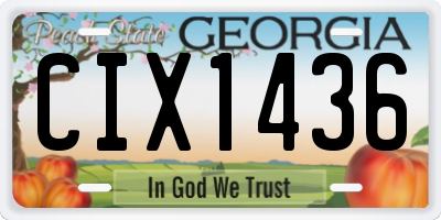 GA license plate CIX1436